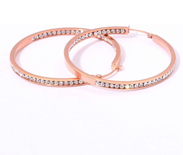 Rose Gold Icey Hoop Earrings