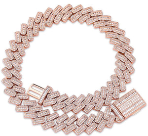 18k Rose Gold Baguette Cut Chain