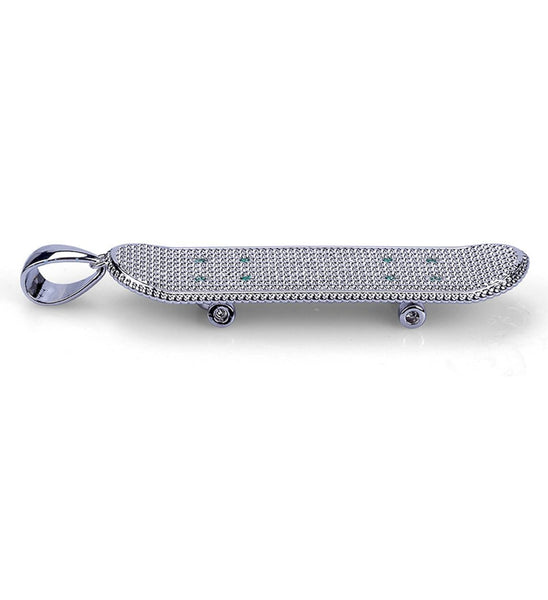 Iced Out 18k White Gold Skateboard