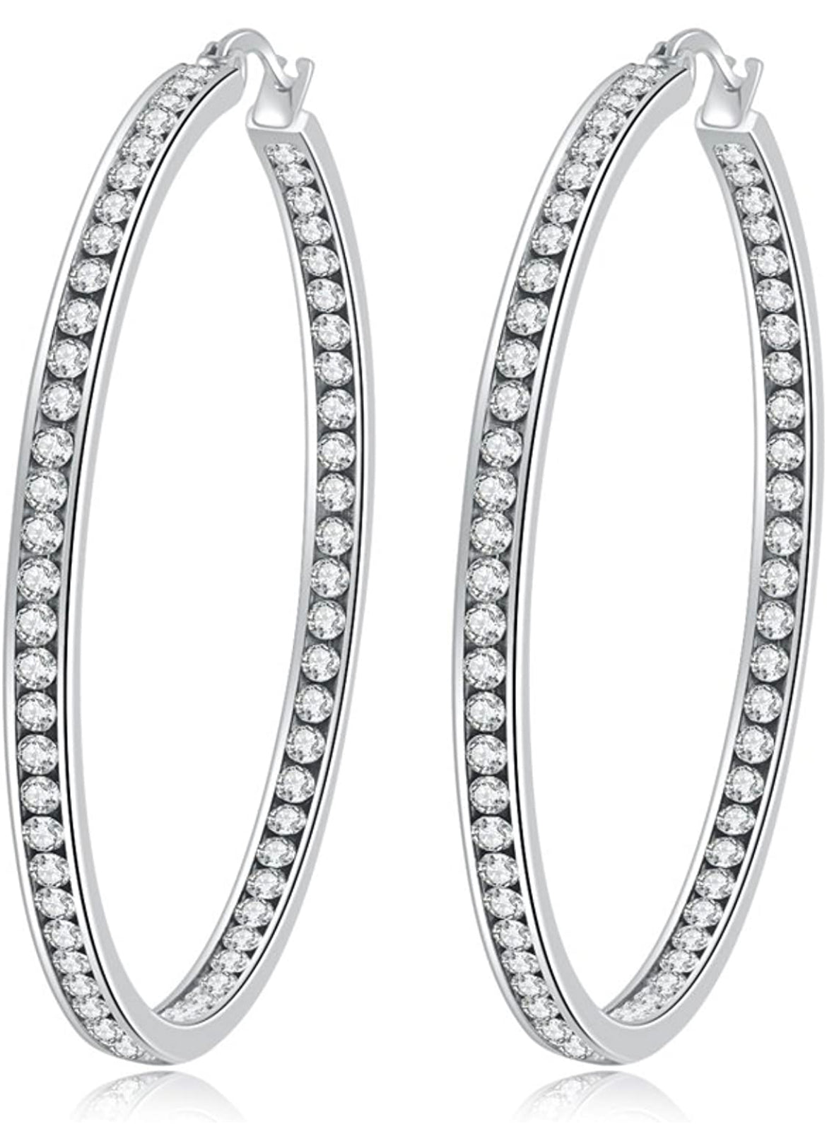 Silver Icey Hoop Earrings