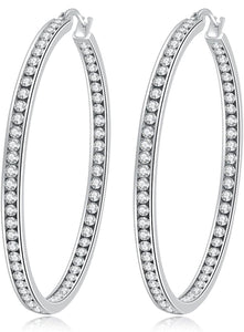 Silver Icey Hoop Earrings