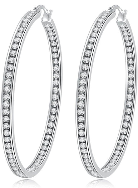 Silver Icey Hoop Earrings