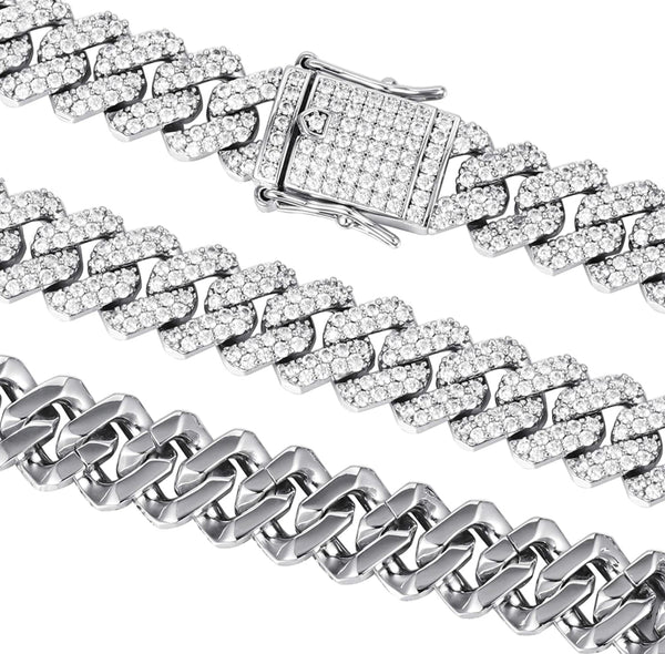 Iced Out 14k White Gold Premier Miami Cuban Link