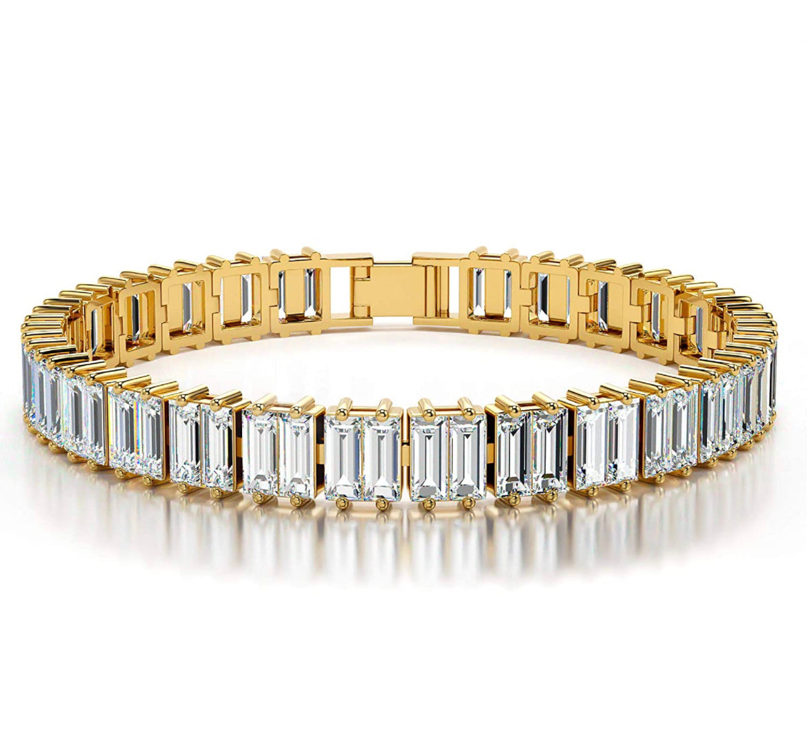 14k Gold Baguette Tennis Bracelet