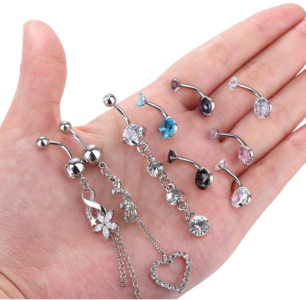 9 Pcs Belly Button Ring Set