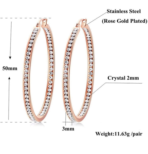 Rose Gold Icey Hoop Earrings