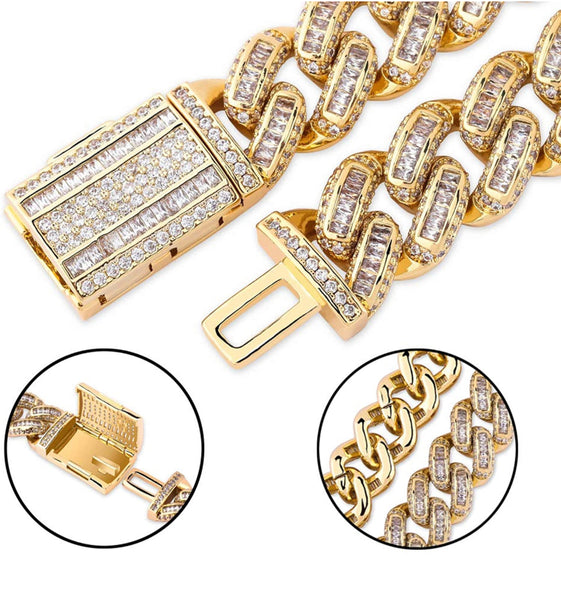 Iced Out 18k Gold Chandelier Chain