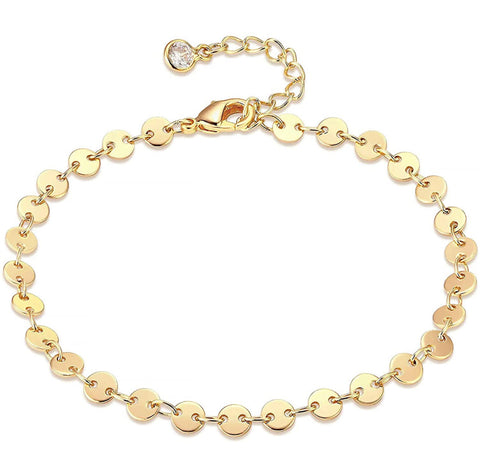 14k Gold Filled Gold Coins Anklet