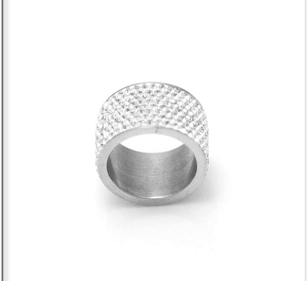 Iced Out 14k White Gold Stunning Crystal Ring