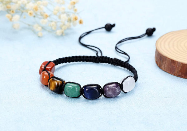 Natural Chakra Stone Crystal Braided Bracelet