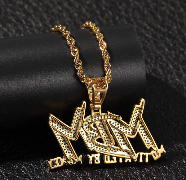 Iced Out 18k Gold Motivated By Money Pendant