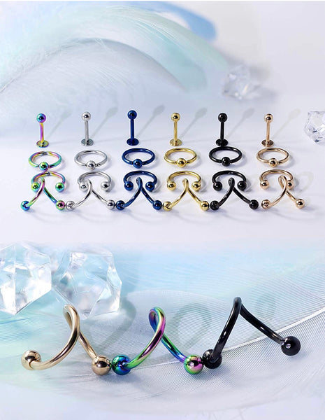 24 Pcs Stainless Steel Piercings