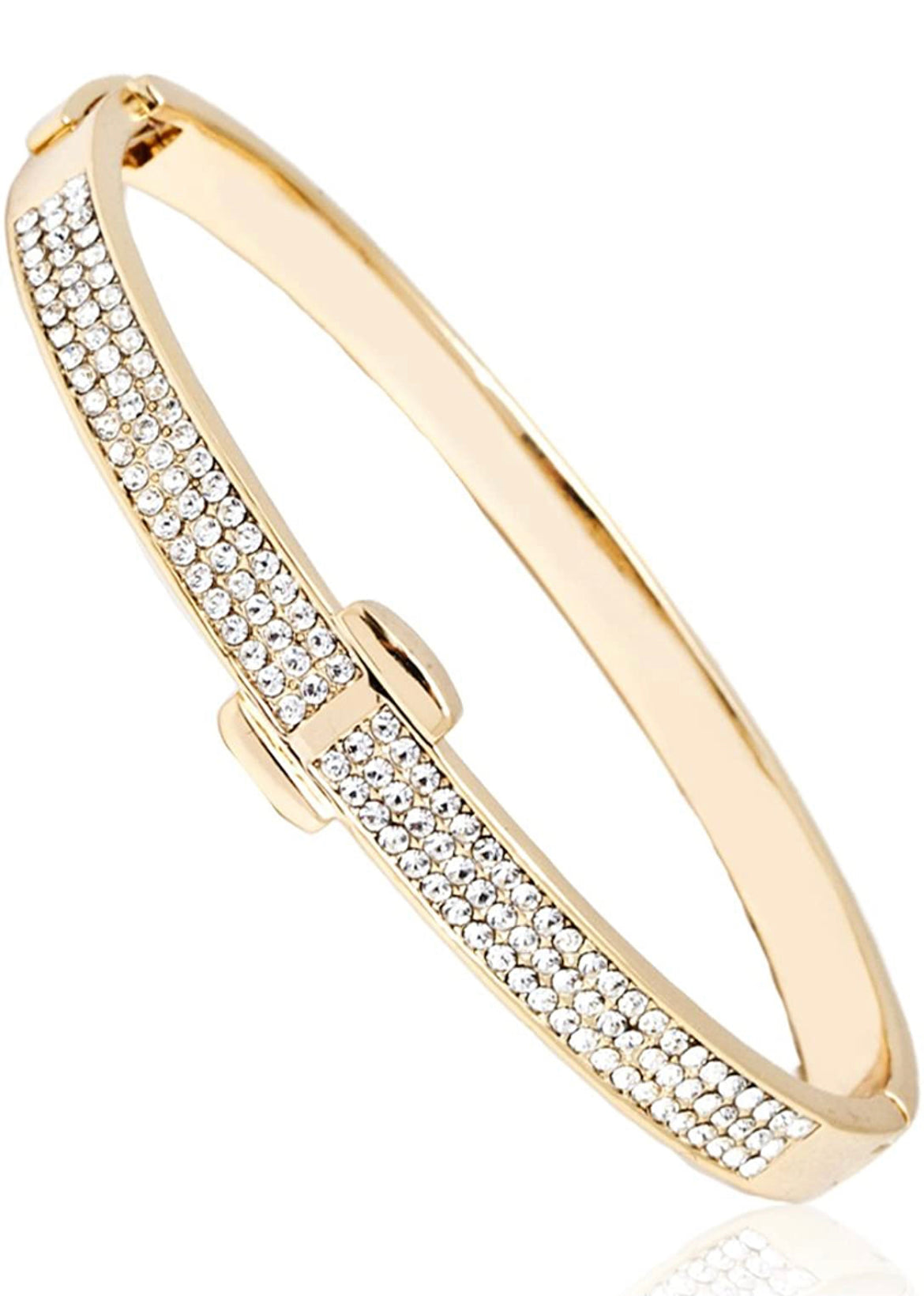 18k Gold Iced Out Bangle