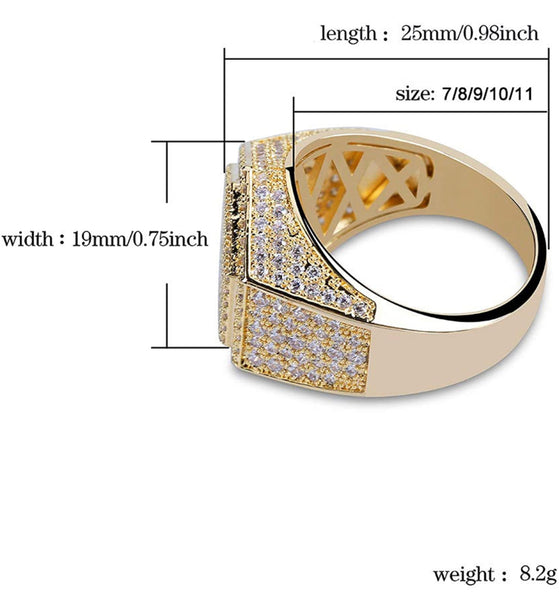 Iced Out 14k Gold Superior Ring