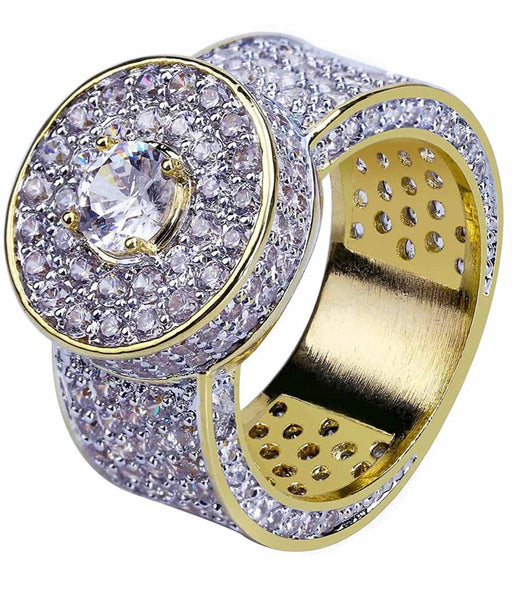 Iced Out 18k Gold Presidential Ring