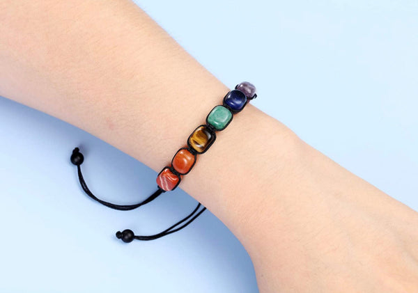 Natural Chakra Stone Crystal Braided Bracelet