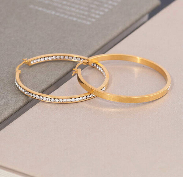 Gold Icey Hoop Earrings