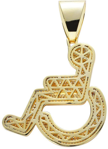 Iced Out 18k Gold Handicap Pendant