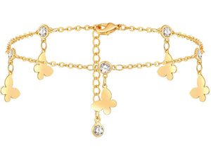 14k Gold Filled Butterfly Tassel Anklet