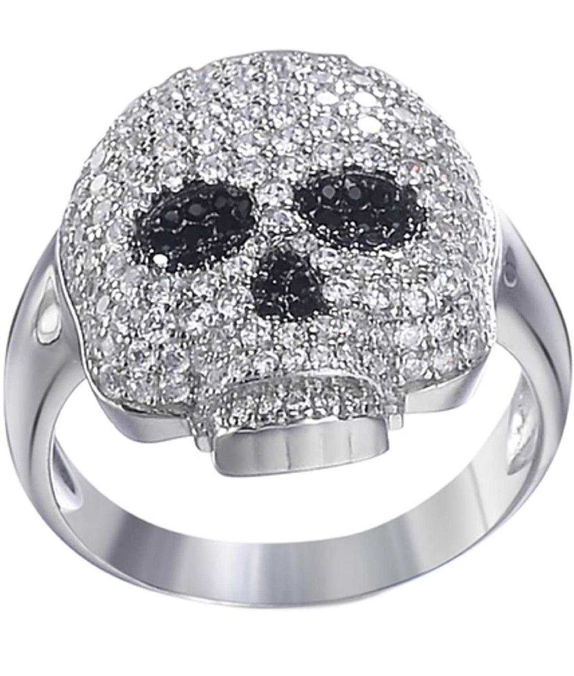 Iced Out 925 Sterling Silver Skull Ring