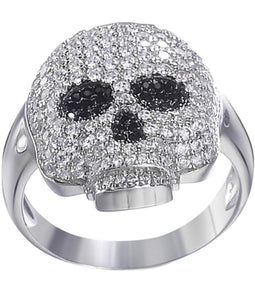 Iced Out 925 Sterling Silver Skull Ring