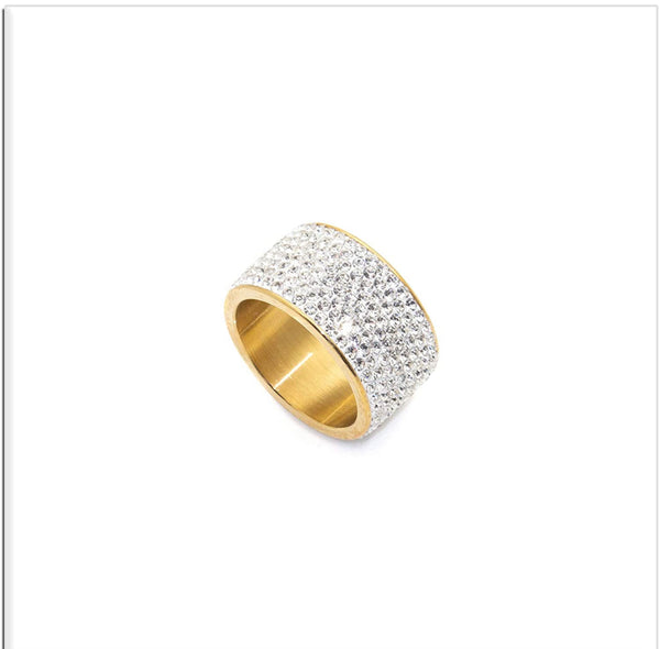 Iced Out 14k Gold Stunning Crystal Ring