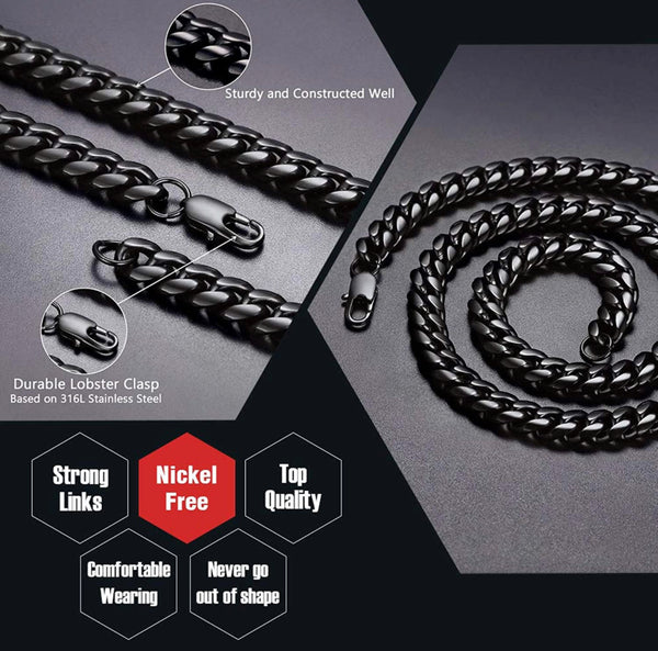 Black Stainless Steel Cuban Link Chain