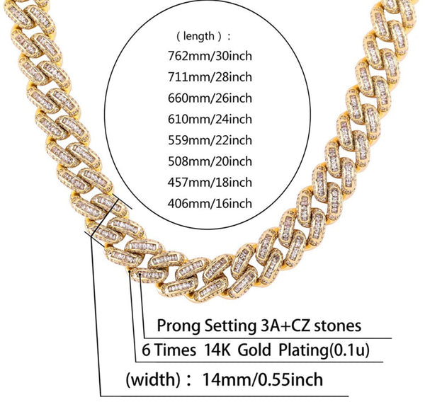 Iced Out 18k Gold Chandelier Chain