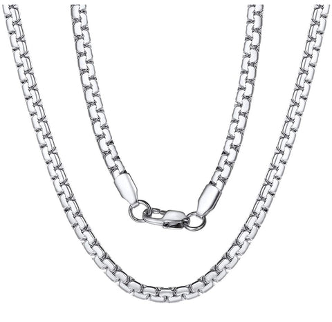 Silver Stainless Steel Box Link Chain