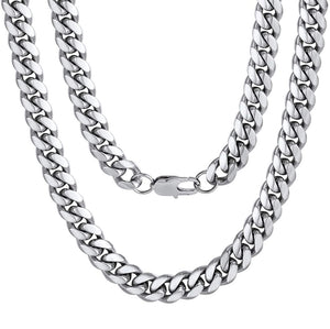 Silver Stainless Steel Cuban Link Chain