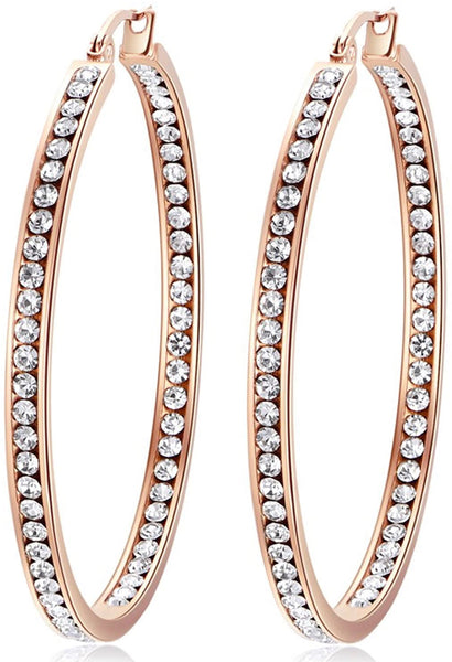 Rose Gold Icey Hoop Earrings