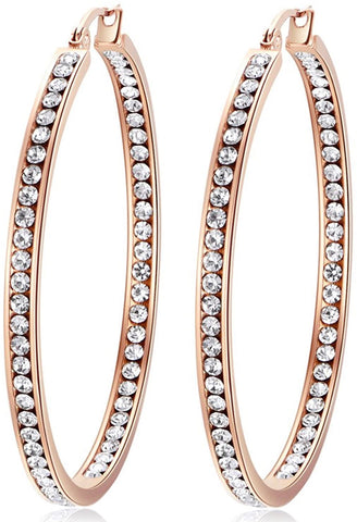 Rose Gold Icey Hoop Earrings