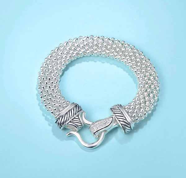 Silver Bead Strand Bangle