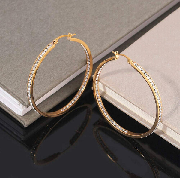 Gold Icey Hoop Earrings