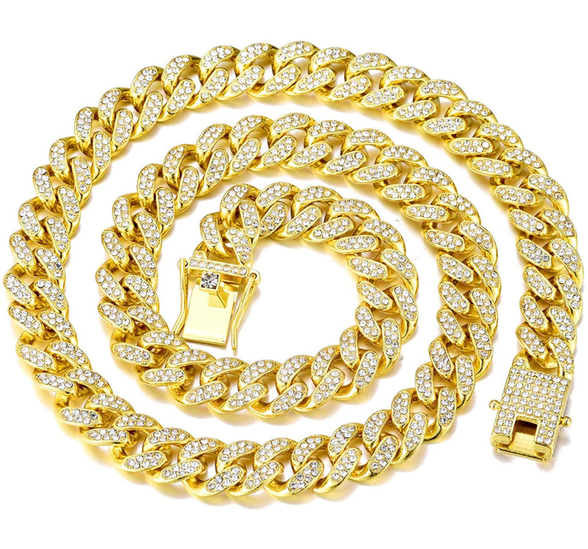 Iced Out 18k Gold Cuban Link