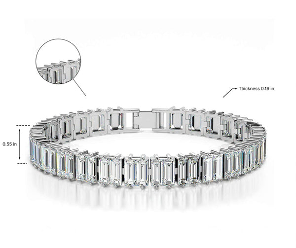 14k White Gold Baguette Tennis Bracelet