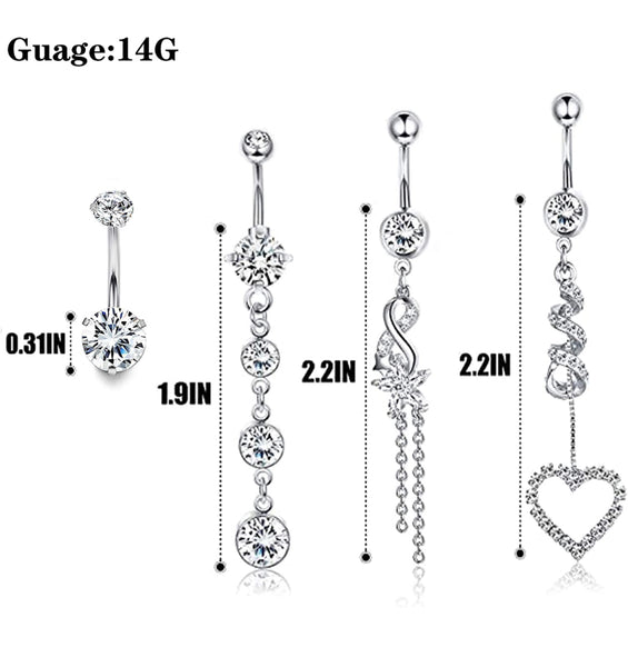 9 Pcs Belly Button Ring Set