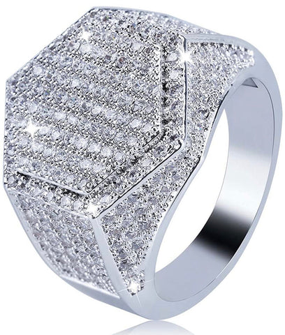 Iced Out 14k White Gold Superior Ring