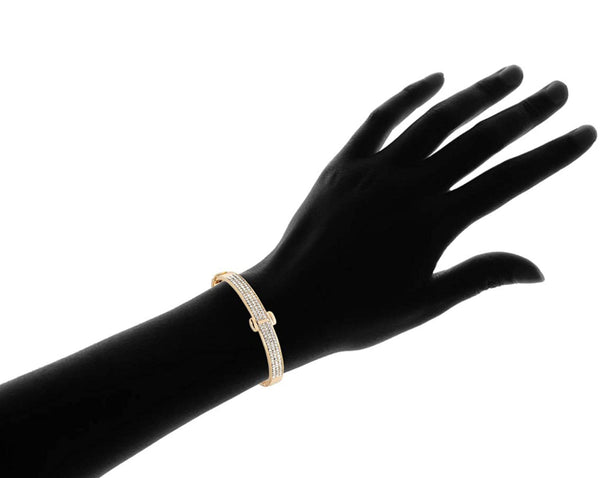 18k Gold Iced Out Bangle