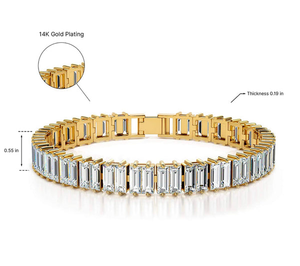 14k Gold Baguette Tennis Bracelet