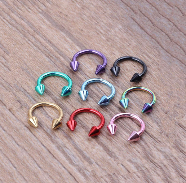 16 Pcs Horseshoe Spike and Ball Piercings