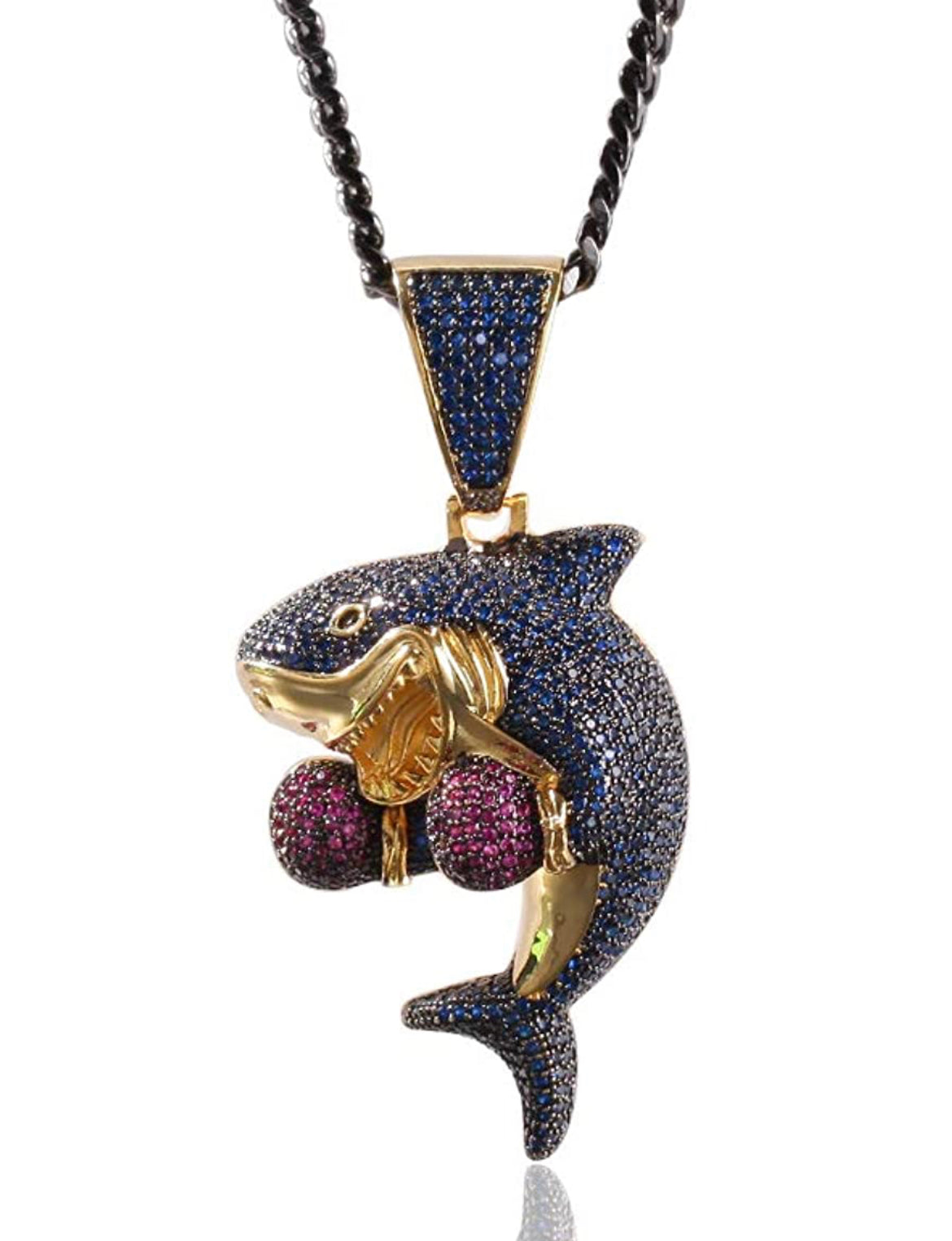 Iced Out 18k Gold Boxing Shark