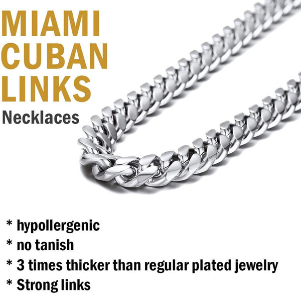 Silver Stainless Steel Cuban Link Chain